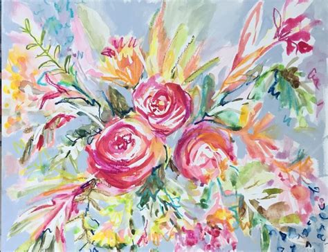 Abstract Peony Bouqet Lauradrodesigns Com Peony Painting