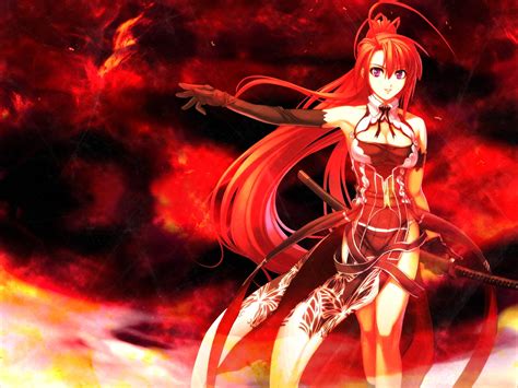 Girl Anime Character Holding Sword Wearing Red Armor Illustration Hd Wallpaper Wallpaper Flare