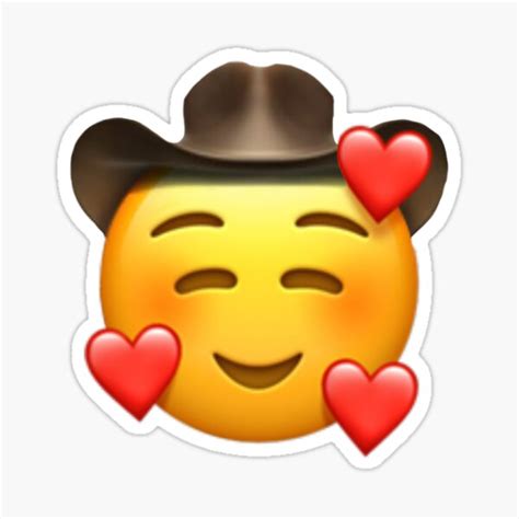 Cute Cowboy Emoji Sticker For Sale By Naty1977 Redbubble