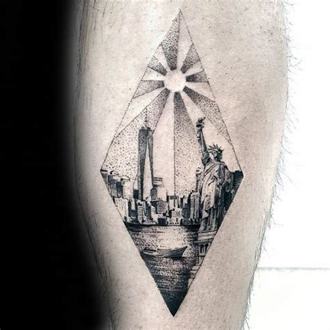60 New York Skyline Tattoo Designs Für Männer Big Apple Ink Ideen