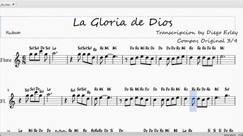 La Gloria De Dios Partitura Instrumental Notas Para Instrumento Youtube