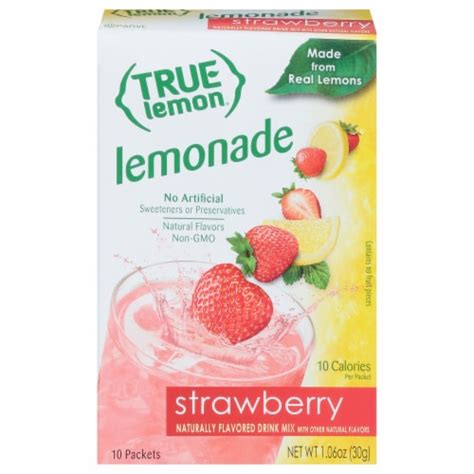 True Lemon Strawberry Lemonade Drink Mix Packets 10 Ct Fred Meyer