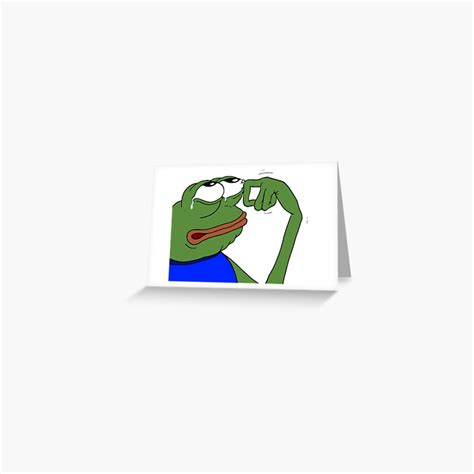 Crying Pepe Meme Sad Greeting Card By Abusive Materia Redbubble