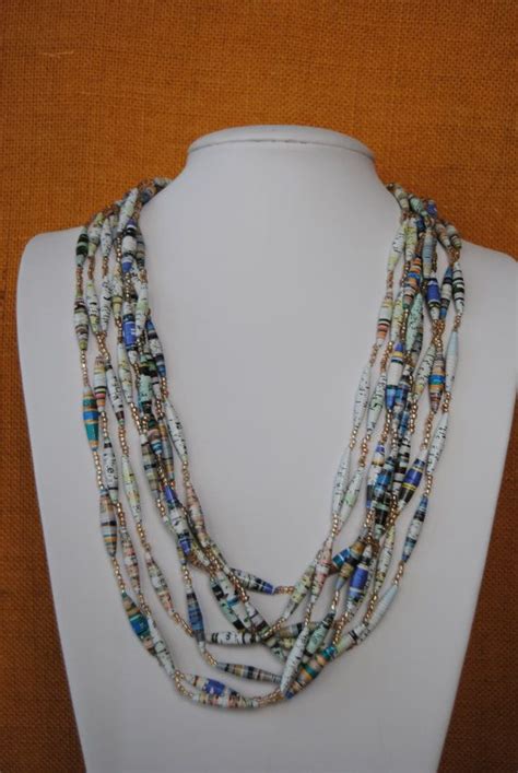 Handmade African Paper Bead Necklace Paper Beads Necklace Paper