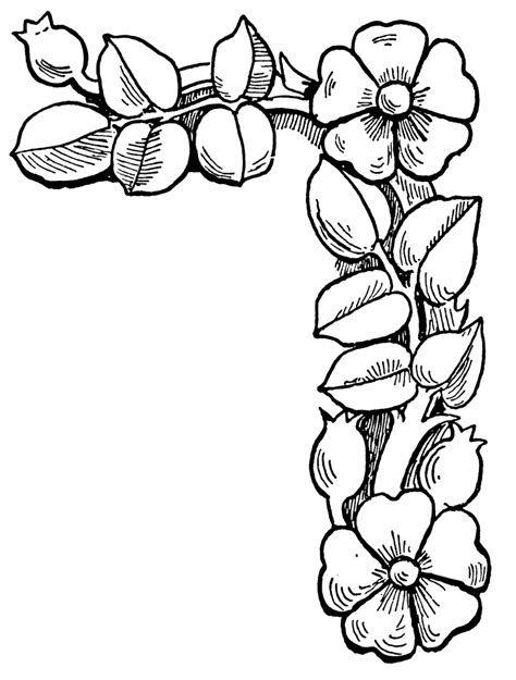 Free Black And White Flower Border Download Free Black And White