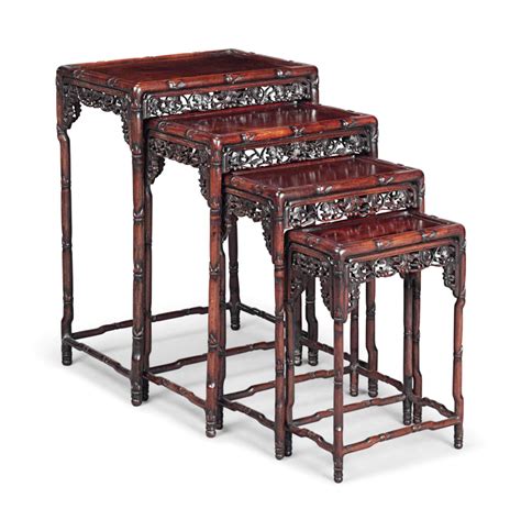 A Nest Of Four Graduated Chinese Hongmu Tables