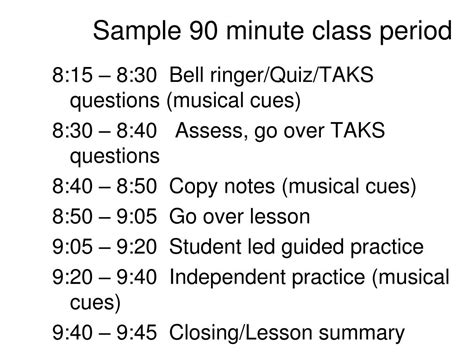 Ppt How To Teach A 90 Minute Class Period Presented By Cristina