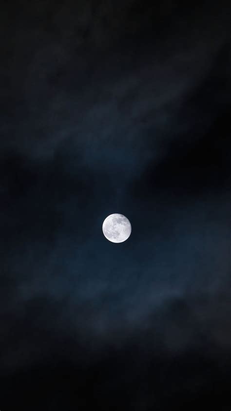 Download Wallpaper 1350x2400 Full Moon Moon Clouds Night Darkness