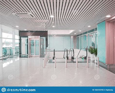Commercial Building Corridor Hall Windows Through Light Stock Image