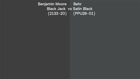 Benjamin Moore Black Jack 2133 20 Vs Behr Satin Black Ppu26 01 Side