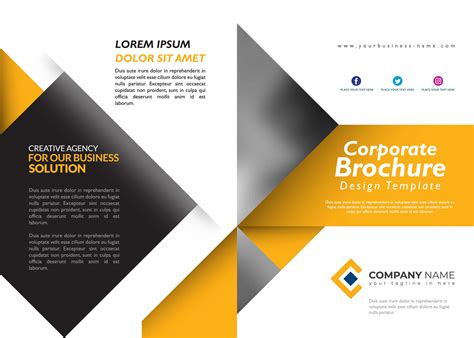 Yellow Brochure Design Template 677677 Vector Art at Vecteezy