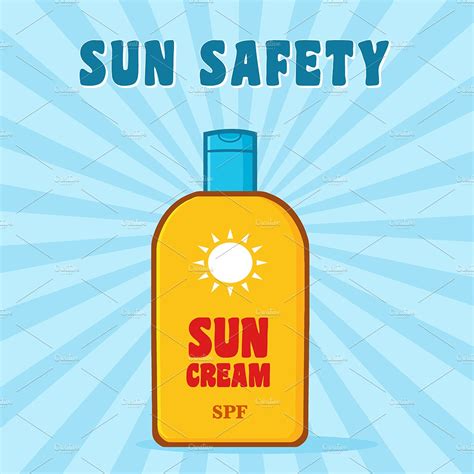 Sunglasses and sunscreen clipart free download! Cartoon Bottle Sunscreen With Text | Custom-Designed Illustrations ~ Creative Market