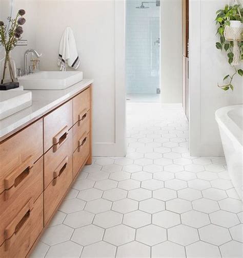 Hexagon White Tile Bathroom