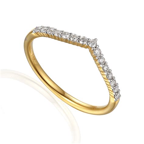 18ct Yellow Gold Diamond 0 20ct Wishbone Eternity Ring Hallmarked Discount Jewellery Uk