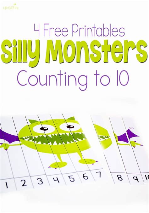 4 Free Silly Monster Printables For Counting To 10 Preschool Learning