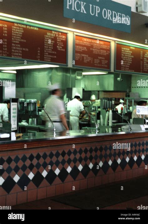 Fast Food Restaurant Counter Stock Photo Alamy