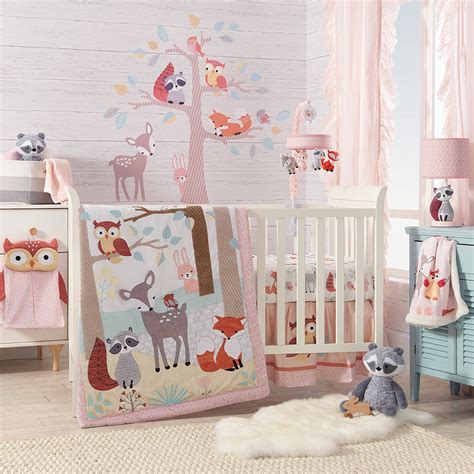Lambs And Ivy Little Woodland Forest Animals 4 Piece Crib