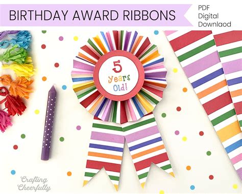 Printable Birthday Award Ribbon Instant Digital Download Etsy