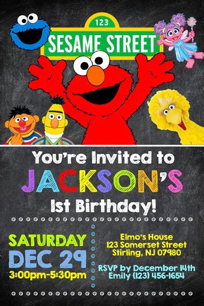 Elmo Invitations From General Prints Elmo Invitations Elmo Birthday