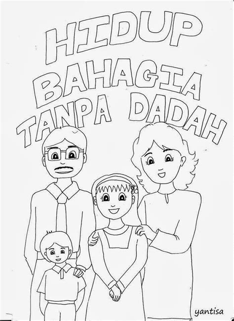 Poster Gambar Keluarga Bahagia Untuk Mewarna Keluarga Bahagia