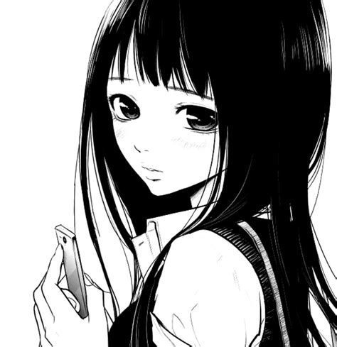 Anime Sad Girl Black And White By Mary Anne We Heart It