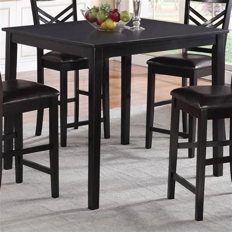 Benzara Square Shaped Wooden Counter Height Table Black