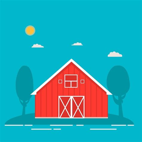 Premium Vector Agricultural Red Barn Building