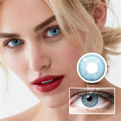 Emerald Blue Prescription Colored Contact Lenses For Brown Eyes For Astigmatism