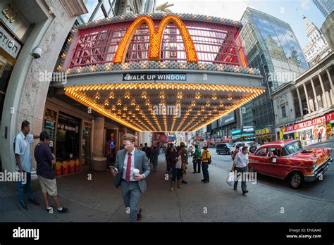 A Mcdonalds Restaurant In Times Square In New York On