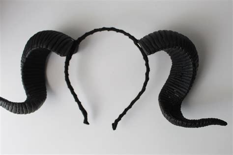 Black Ram Horns Headband Fantasy Satyr Costume Gothic Etsy