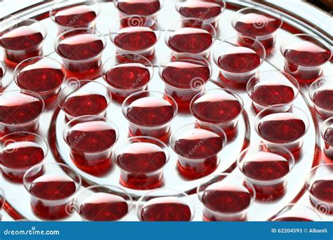 Silver Communion Cups With Red Wine Stock Photo Image 62204593