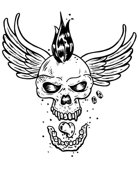 Kids can color their own tattoos and show them off. Tattoo skull skeleton wings - Tattoos Adult Coloring Pages
