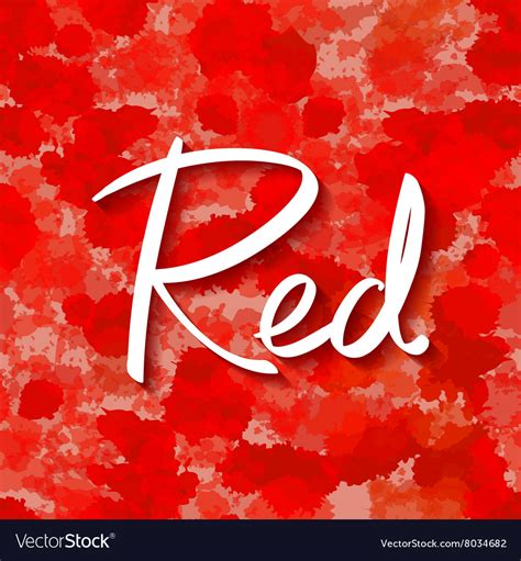 Abstract Colorful Background Red Word Lettering Vector Image