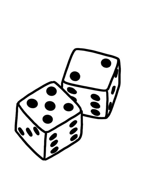 Two Dices That Are Black And White On A White Background One With Four Dots