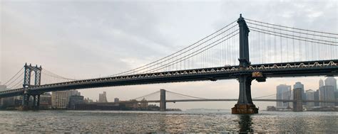 Manhattan Bridge And Brooklyn Bridge