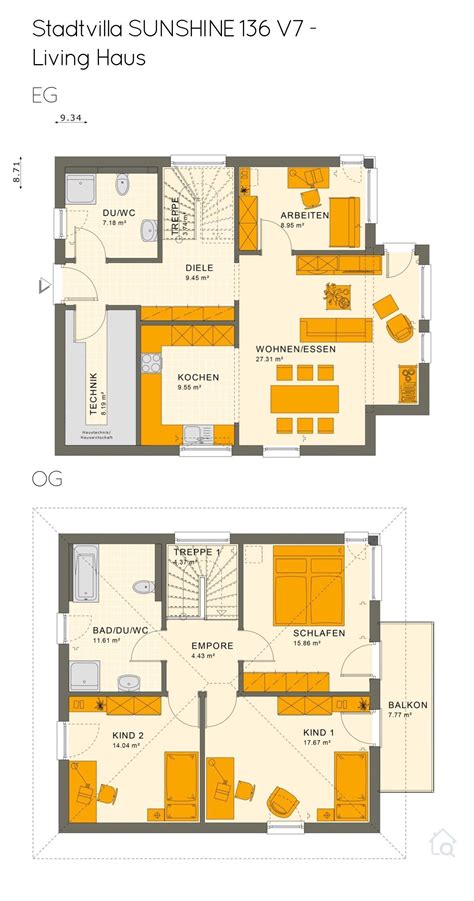 Bei der wahl des neuen zuhauses spielt der grundriss. Grundriss Stadtvilla - 5 Zimmer, 135 qm, 3 Kinderzimmer ...