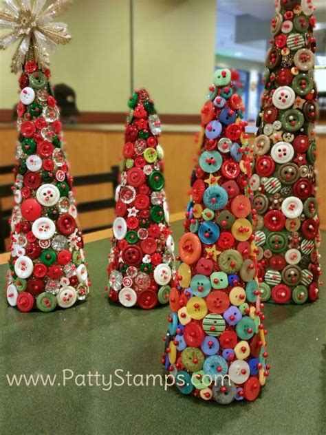 Button Christmas Trees Featuring Retired Stampin Up Buttons And
