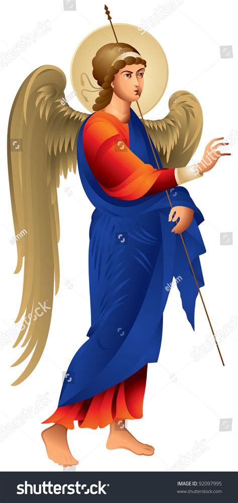 Angel In Vector Archangel Gabriel From The Old Icon