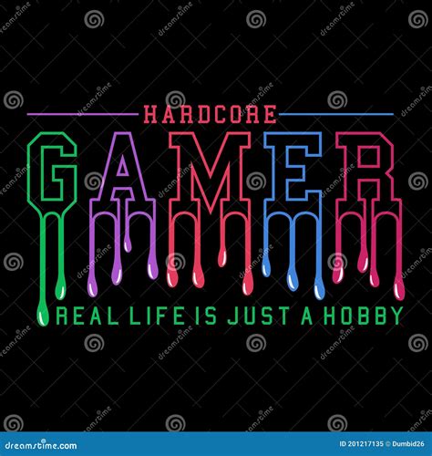 Hardcore Gamer Neon Text Vector Gaming Neon Sign Design Template