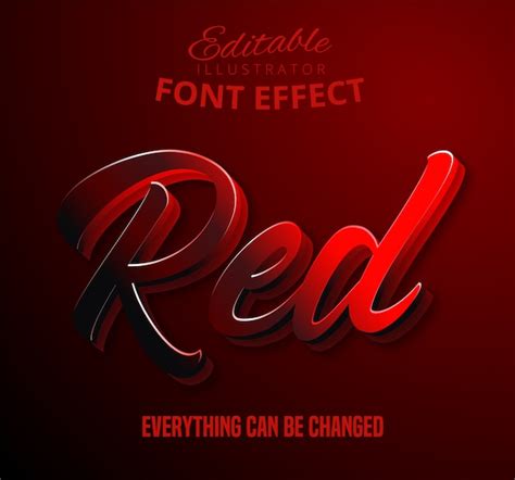 Premium Vector Red Text Editable Text Effect