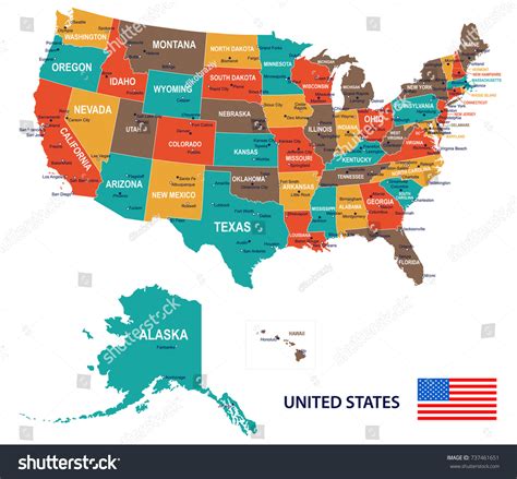 United States Map And Flag Illustration Royalty Free Stock Vector