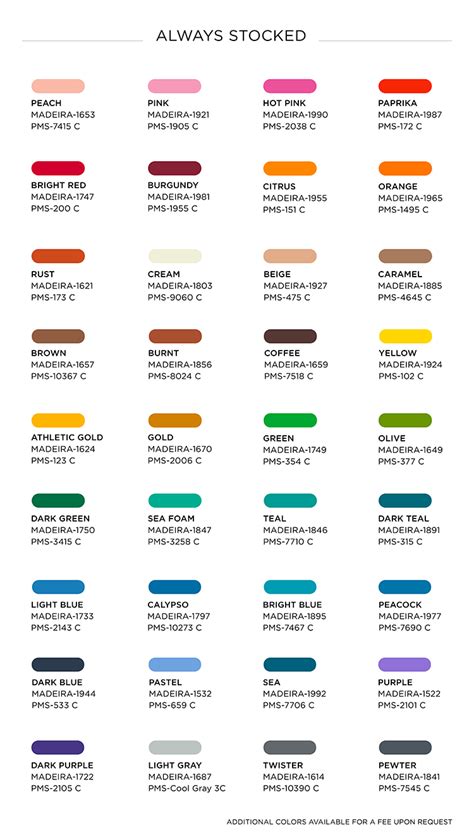 Pantone® Matching System Color Chart