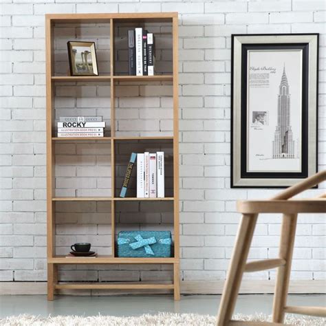 Solid Oak Jonas 2x4 Display And Book Shelf Mid Century Bookshelf