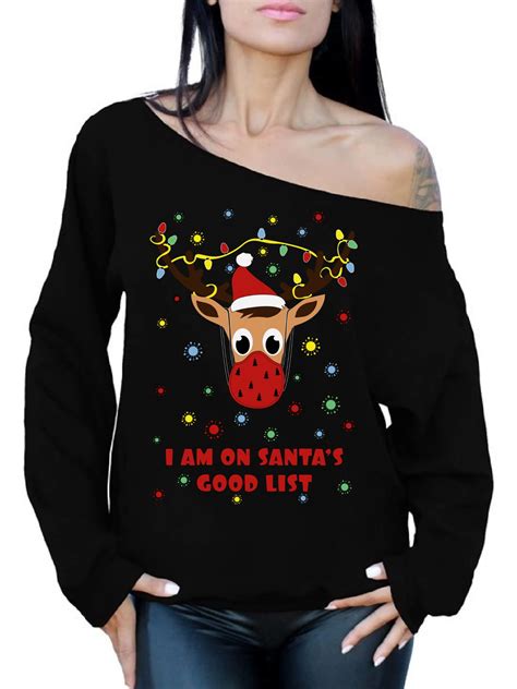 Deer Wearing Mask 2020 Funny Christmas Sweater Happy Holiday Ugly