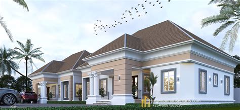 Bedroom Bungalow Semi Detached Ref Nigerian House Plans