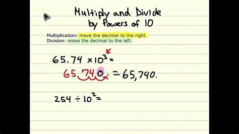 Multiply And Divide By Powers Of Ten Youtube