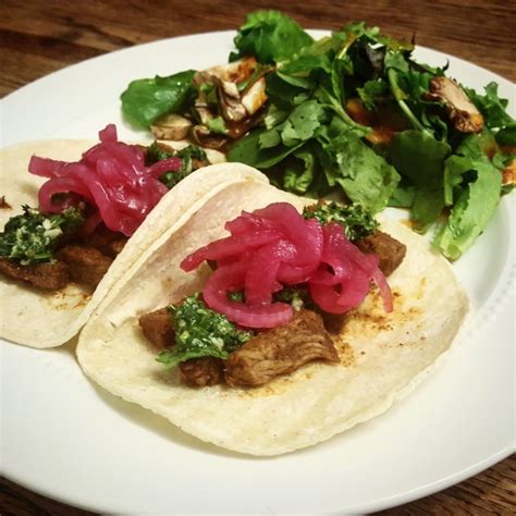 Steak Tacos With Chimichurri And Pickled Red Onions Whats Cookin Rva