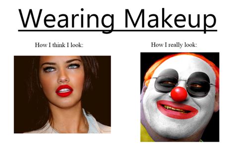 Makeup What You Think You Look Like Vs What You Actually Look Like Know Your Meme