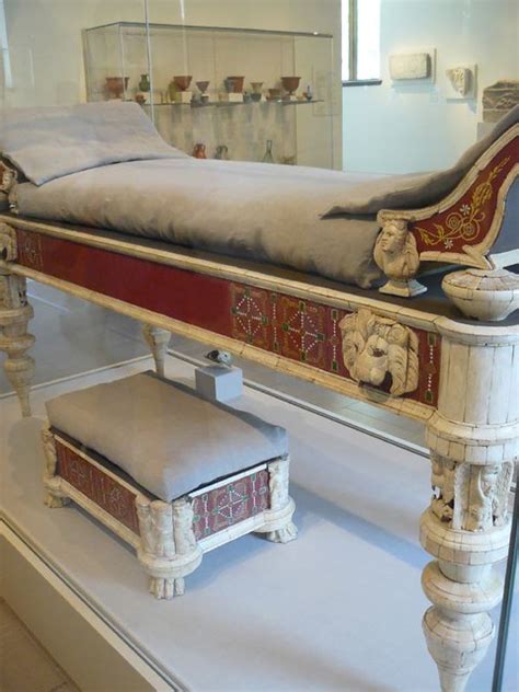 They can be arranged in a multitude of ways to provide adequate seating or. Roman couch and footstool with bone carvings and glass inl ...