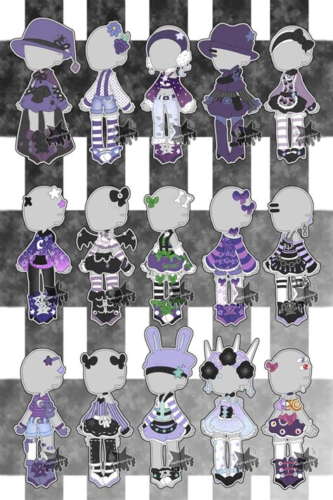 Purple Outfit Adopts 115 Open~ By Horror Star On Deviantart Cartoon